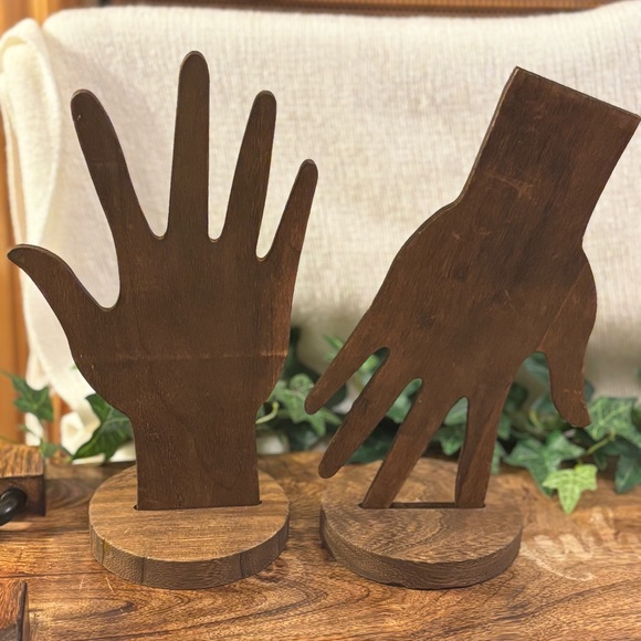 mooca Other - 2 • 2 pc Sets of Real Wood Hand Form Jewelry Display for Bracelets & Rings